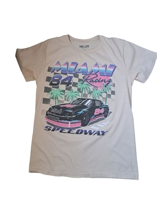 thrift shop exchange Tops - Thrift Shop Exchange MIAMI 84 RACING SPEEDWAY tshirt short sleeve Retro TEE S